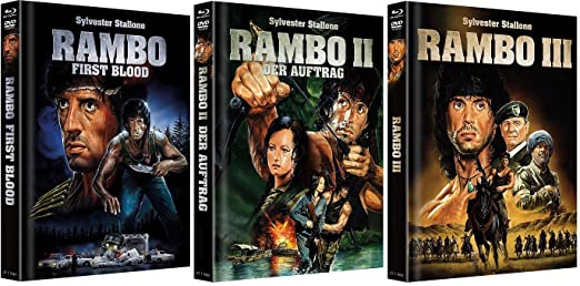 Rambo 1-3 (Limited Mediabooks, Cover A) [FSK 18] [Blu-ray] 