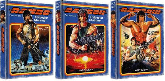 Rambo 1-3 (Limited Mediabooks, Cover B) [FSK 18] [Blu-ray] 