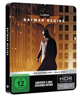 Batman Begins (Limited Steelbook, 4K Ultra HD+2 Blu-ray's) (2005) [4K Ultra HD] 