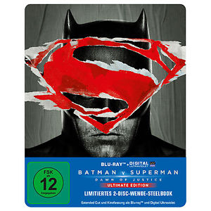 Batman v Superman: Dawn of Justice (Ultimate Edition, 2 Disc Steelbook) (2016) [Blu-ray] 