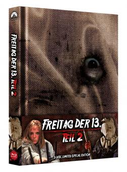 Freitag der 13. Teil 2 (3 Disc Limited Wattiertes Mediabook, Blu-ray+DVD) (1981) [FSK 18] [Blu-ray] 