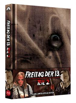 Freitag der 13. Teil 2 (3 Disc Limited Wattiertes Mediabook, Blu-ray+DVD) (1981) [FSK 18] [Blu-ray] 