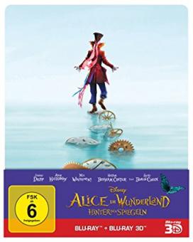 Alice im Wunderland: Hinter den Spiegeln (Limited Steelbook, 3D Blu-ray+Blu-ray) (2016) [3D Blu-ray] 
