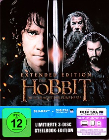 Der Hobbit 3 - Die Schlacht der fünf Heere (3 Disc Extended Edition, Steelbook) (2014) [Blu-ray] 
