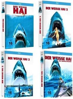 Der weisse Hai 1-4 (Limited Mediabooks, 4 Blu-ray's+4 DVDs) (1975) [Blu-ray] 