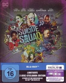 Suicide Squad inkl. Extended Cut (Limited Steelbook, 2 Discs) (2016) [Blu-ray] 