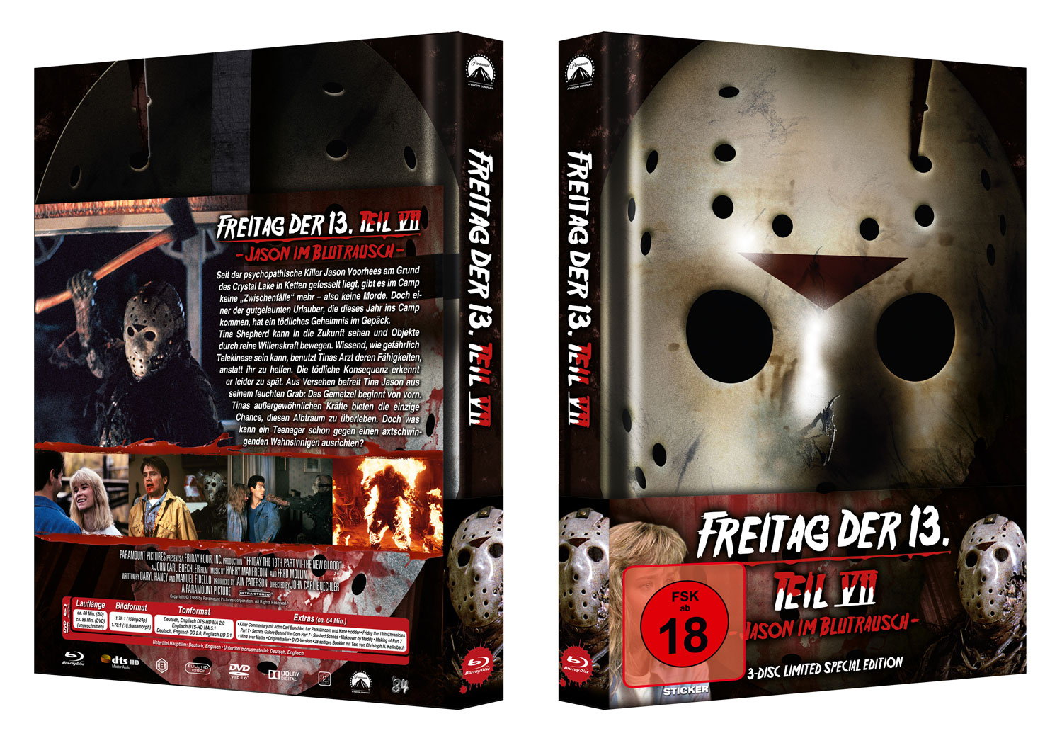 Ihr Uncut Freitag der 13. Teil 7 Jason im Blutrausch (3 Disc Limited Mediabook